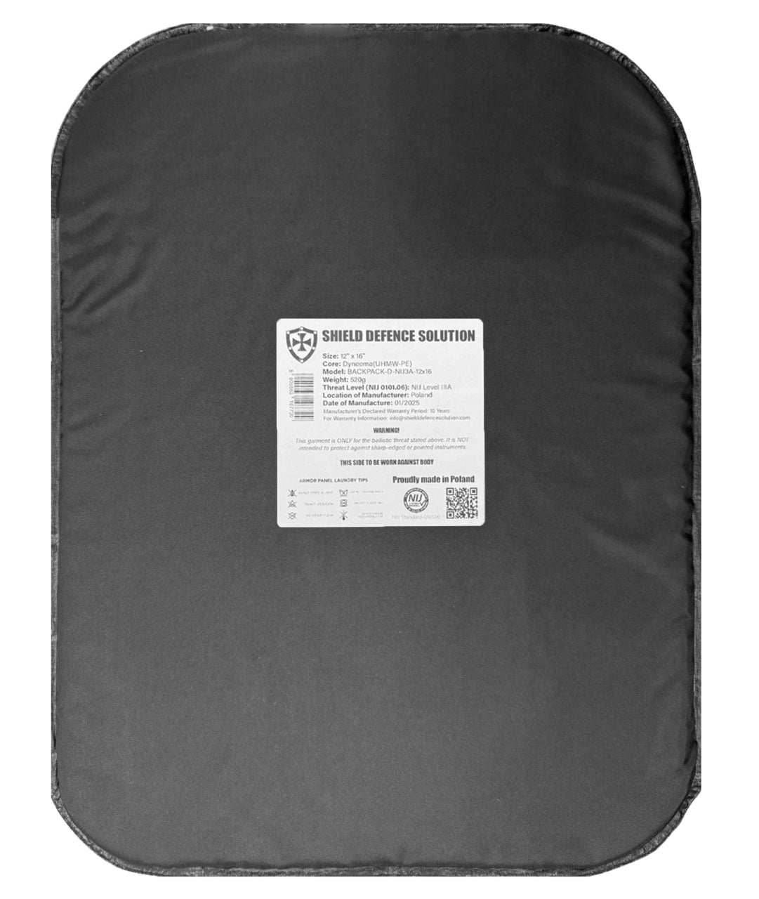 12"x16" Miękki Wkład Balistyczny do Plecaka