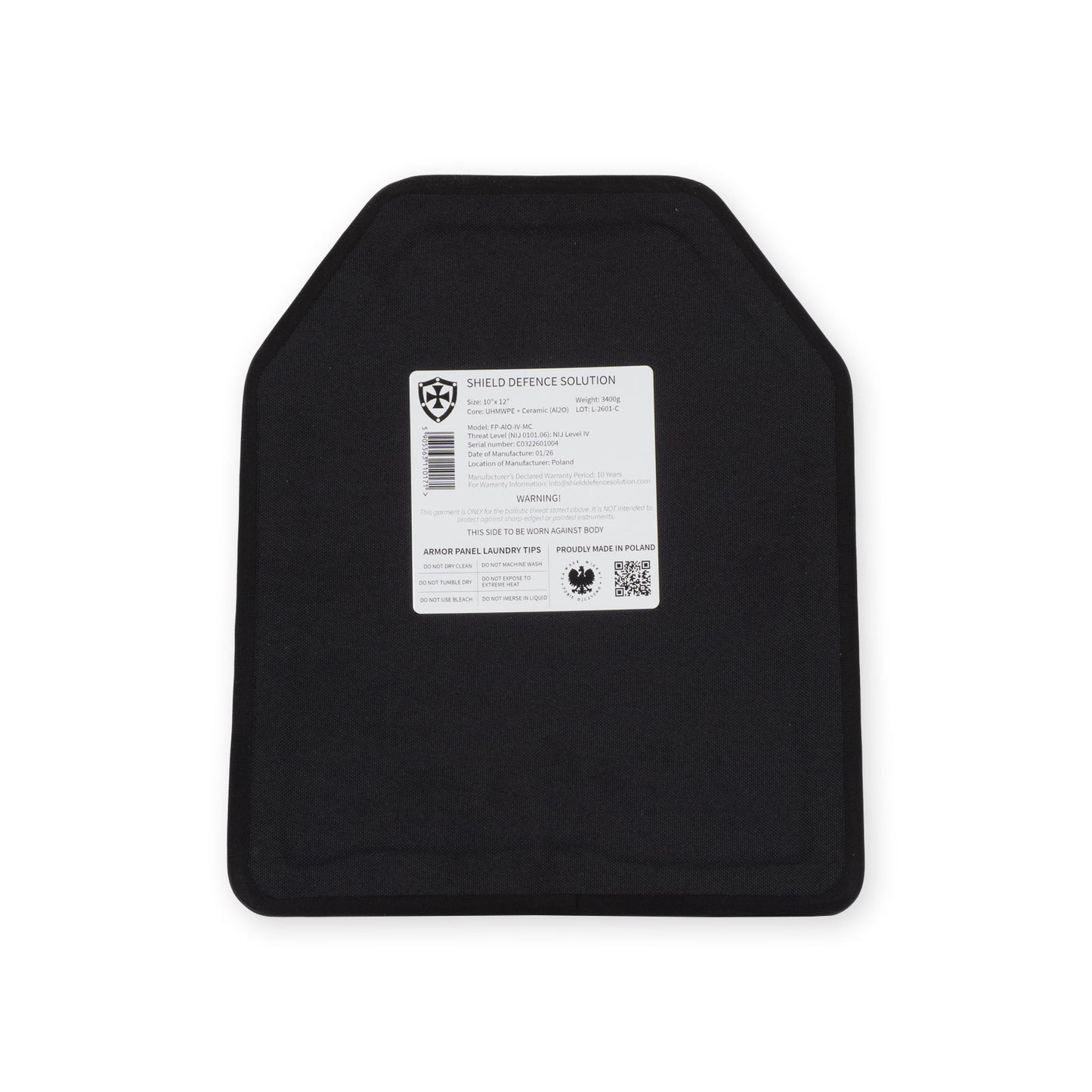 10"x12" Multi-Curved Płyta Przednia SAPI – ceramiczna (AlO)