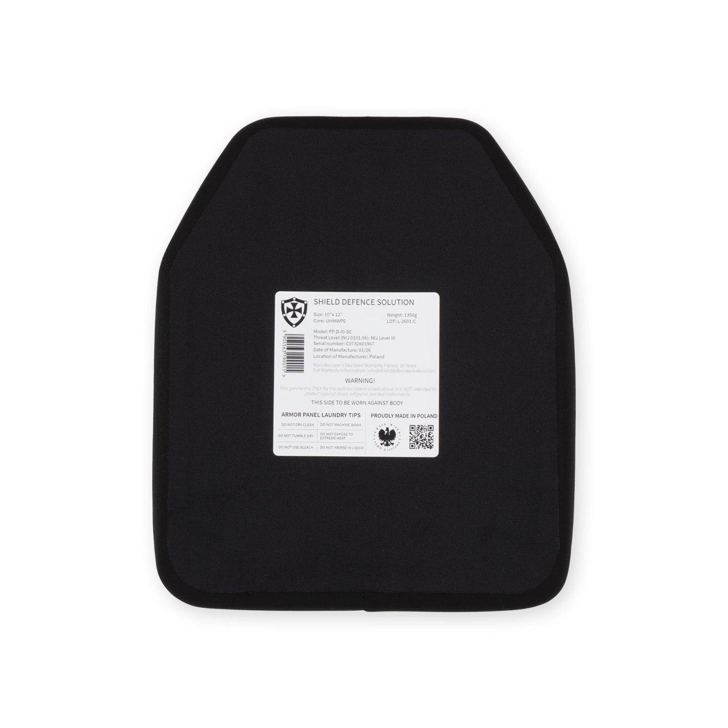 10"x12" Single Curve Płyta przednia SAPI