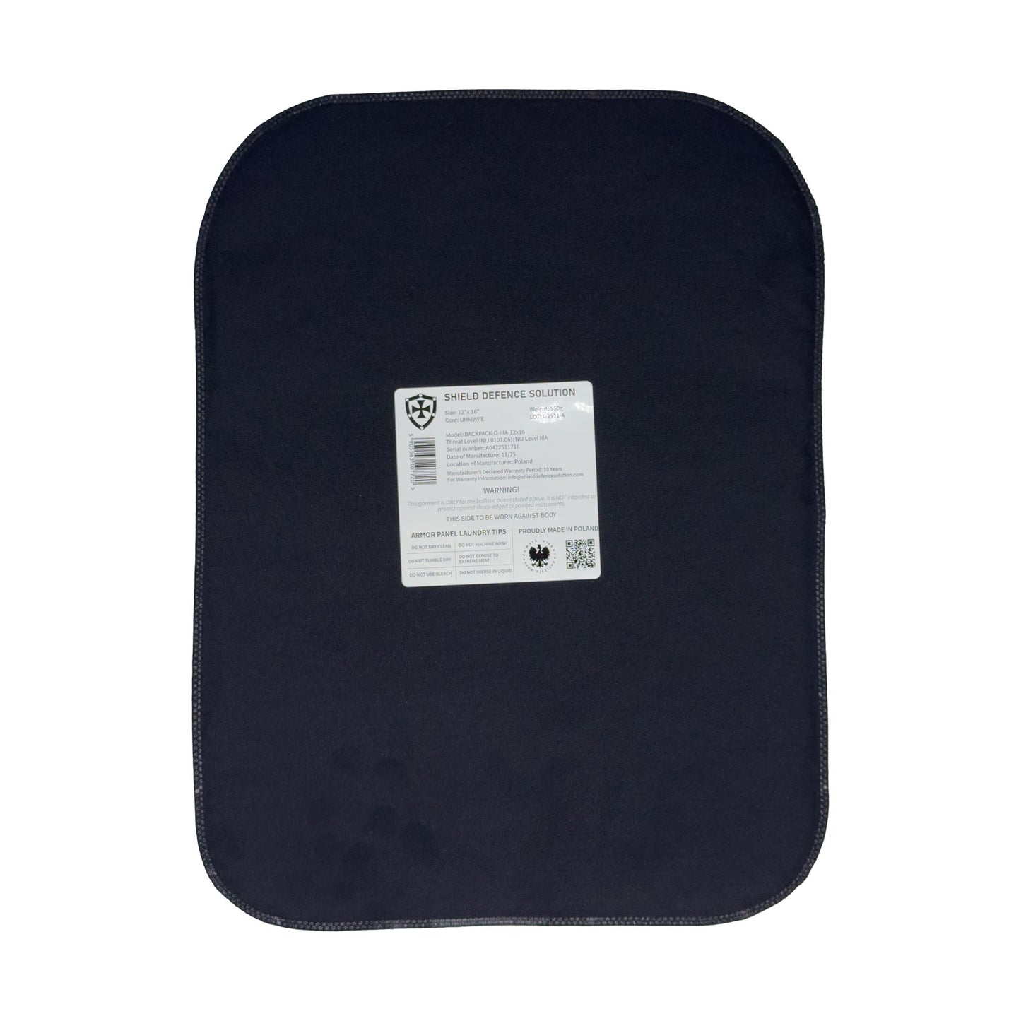 12"x16" Miękki Wkład Balistyczny do Plecaka