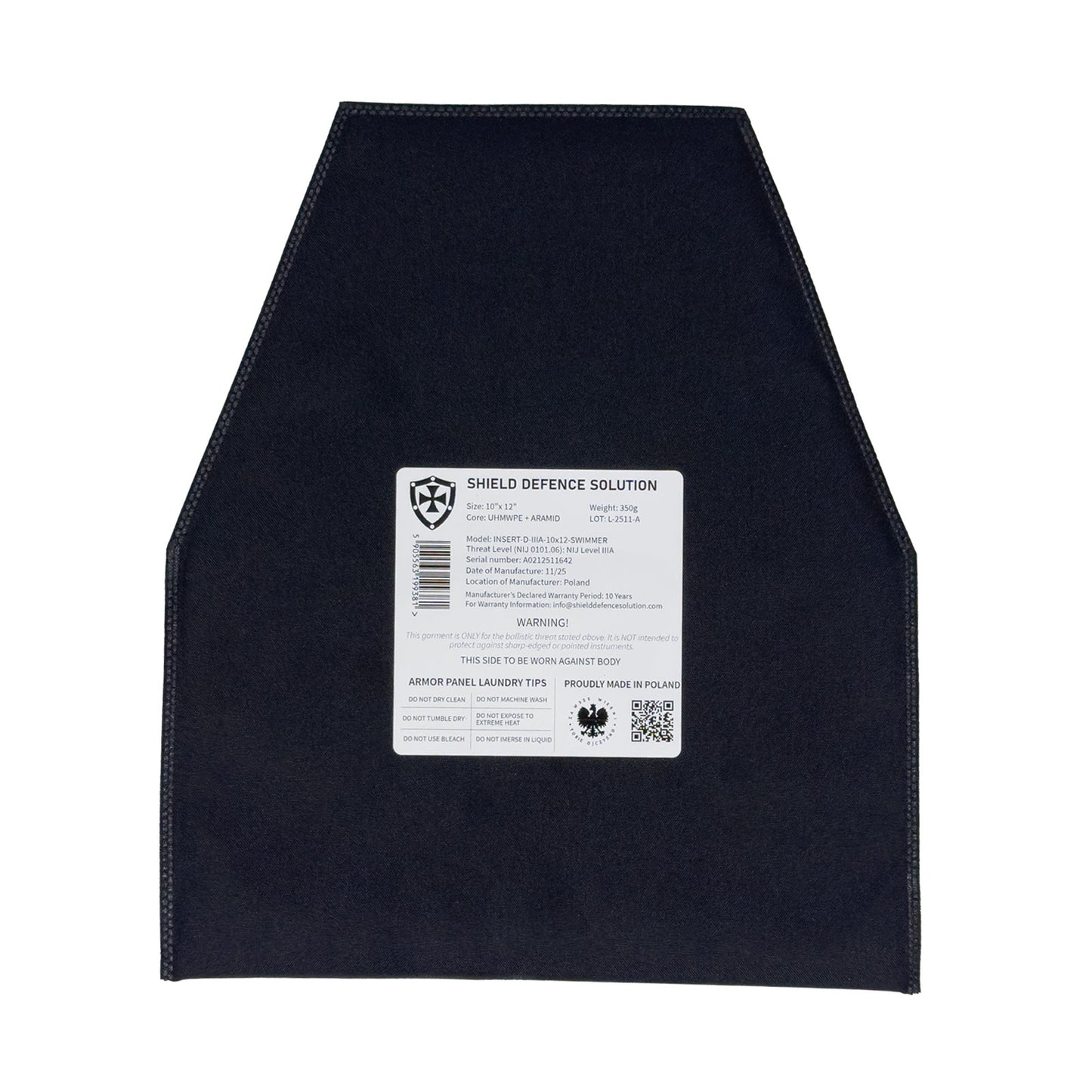 10"x12" Miękkie Wkłady Balistyczne Swimmers Cut   | Ochrona Przodu i Tyłu